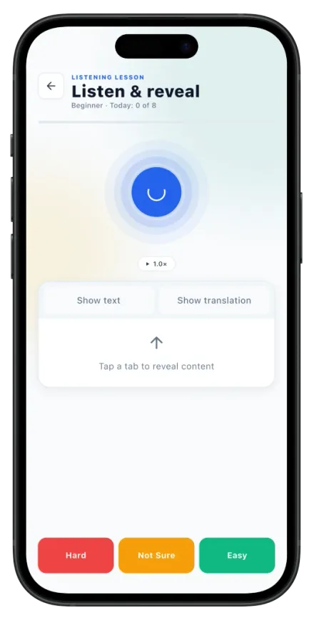 Erla mobile app screen 2