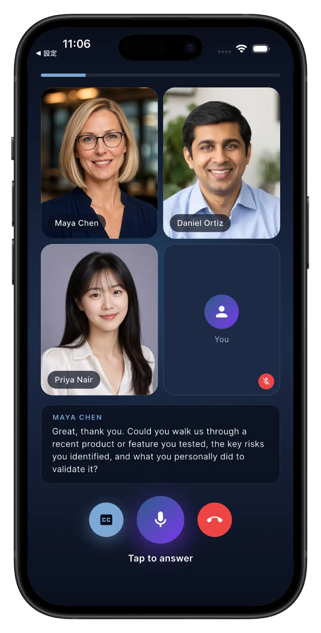 JobJitsu mobile app screen 1