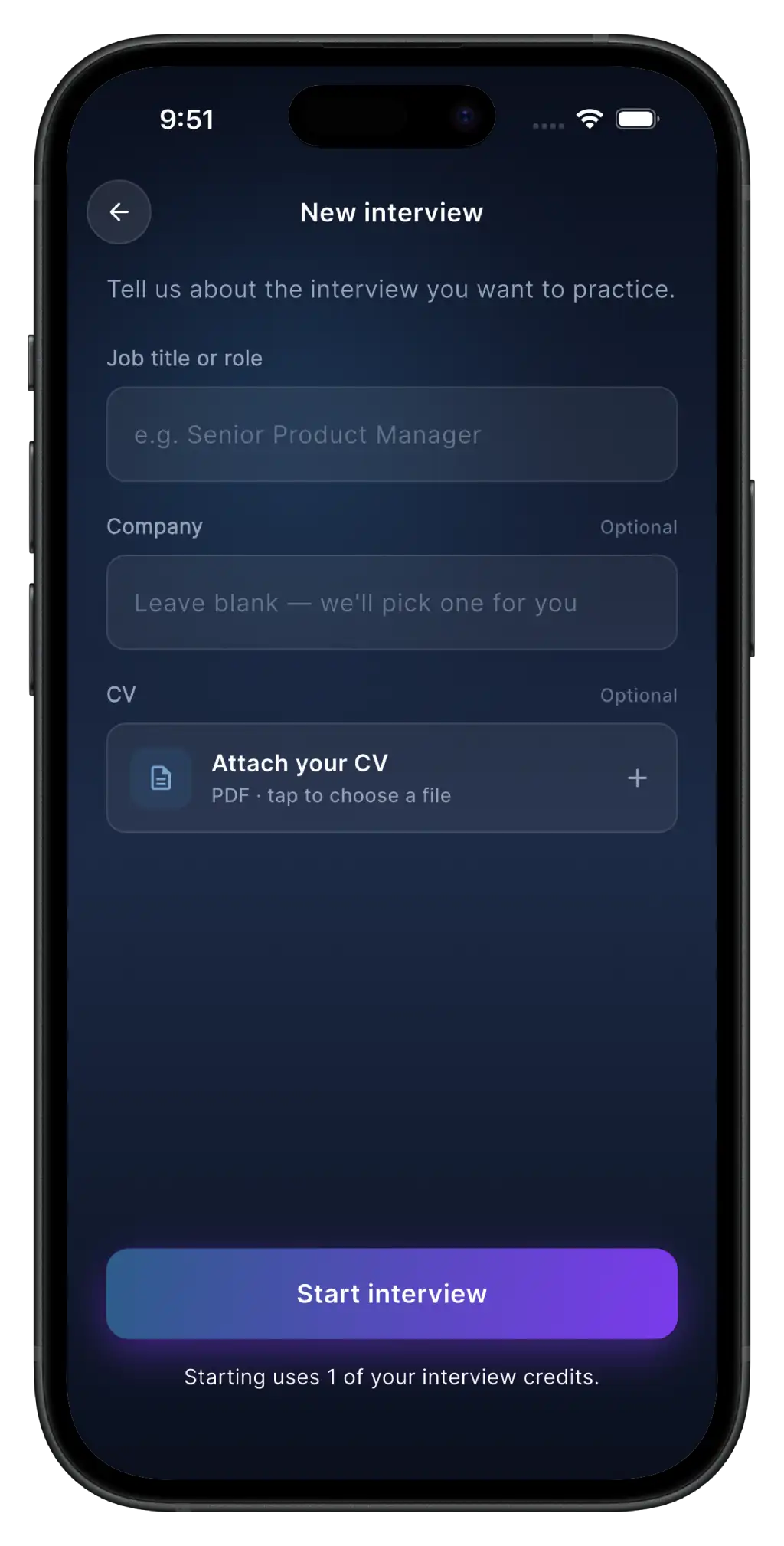 JobJitsu mobile app screen 2